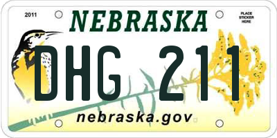 NE license plate DHG211