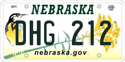 NE license plate DHG212