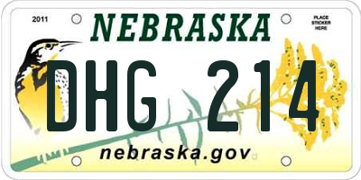 NE license plate DHG214