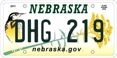 NE license plate DHG219