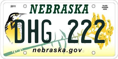 NE license plate DHG222