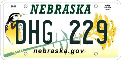 NE license plate DHG229