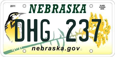 NE license plate DHG237