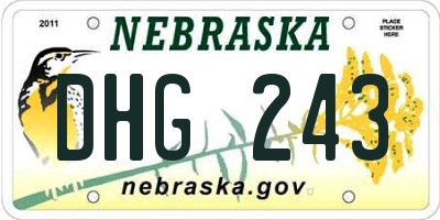 NE license plate DHG243