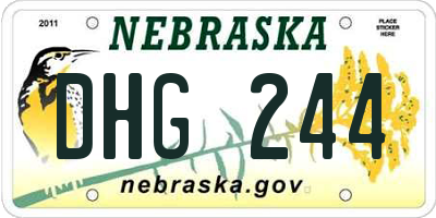 NE license plate DHG244