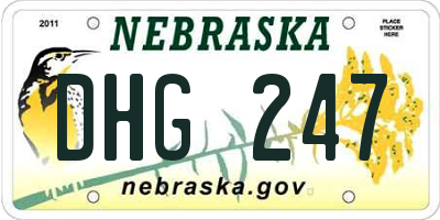 NE license plate DHG247