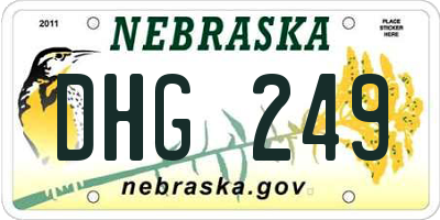 NE license plate DHG249