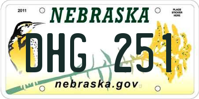 NE license plate DHG251