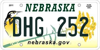 NE license plate DHG252