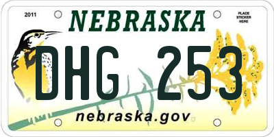 NE license plate DHG253