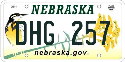 NE license plate DHG257