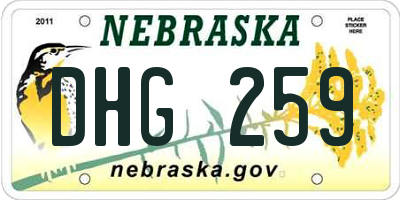 NE license plate DHG259
