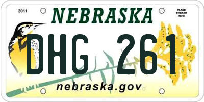 NE license plate DHG261
