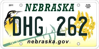 NE license plate DHG262