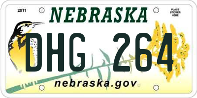 NE license plate DHG264