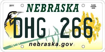 NE license plate DHG266
