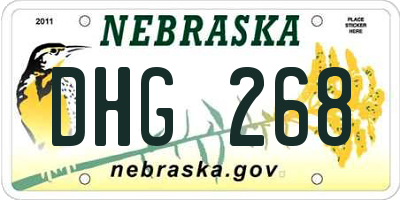 NE license plate DHG268