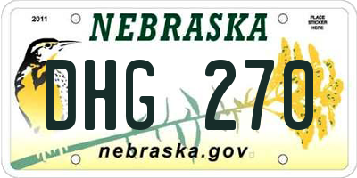 NE license plate DHG270