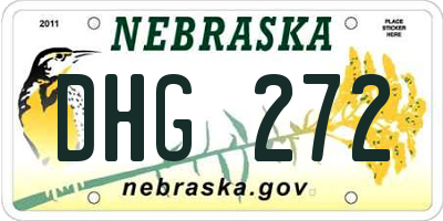 NE license plate DHG272