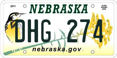 NE license plate DHG274