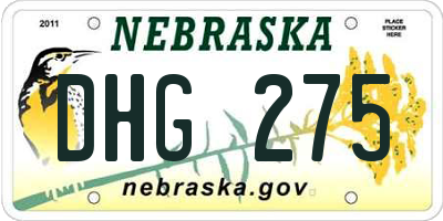NE license plate DHG275