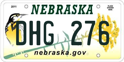 NE license plate DHG276