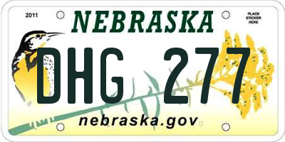 NE license plate DHG277