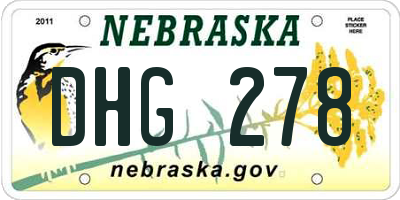 NE license plate DHG278