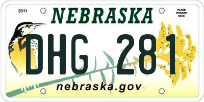 NE license plate DHG281