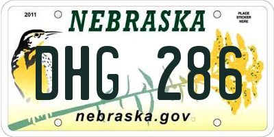 NE license plate DHG286