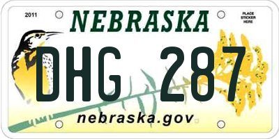 NE license plate DHG287
