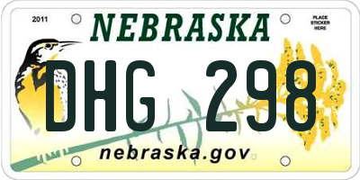 NE license plate DHG298