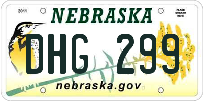 NE license plate DHG299