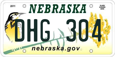 NE license plate DHG304