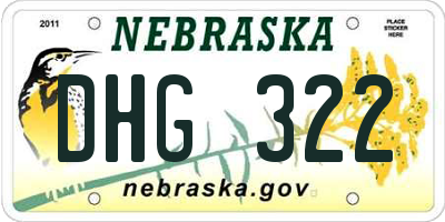NE license plate DHG322