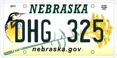 NE license plate DHG325