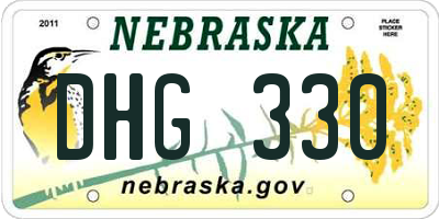 NE license plate DHG330