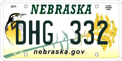 NE license plate DHG332