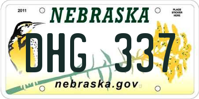 NE license plate DHG337