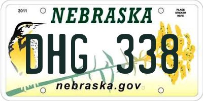 NE license plate DHG338