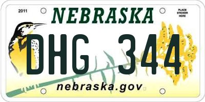 NE license plate DHG344