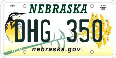 NE license plate DHG350
