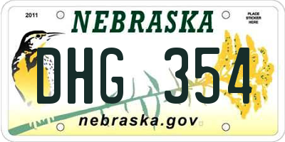 NE license plate DHG354