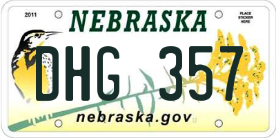 NE license plate DHG357