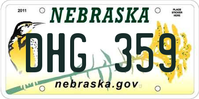 NE license plate DHG359