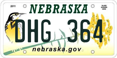 NE license plate DHG364