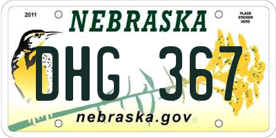 NE license plate DHG367