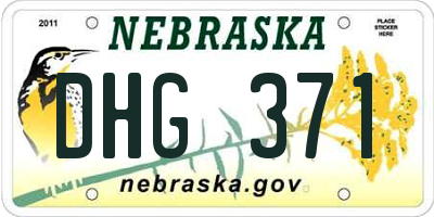 NE license plate DHG371