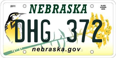 NE license plate DHG372