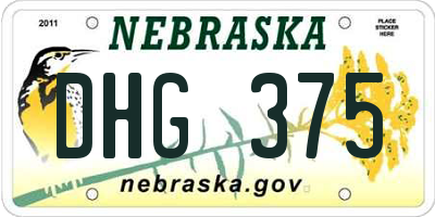 NE license plate DHG375